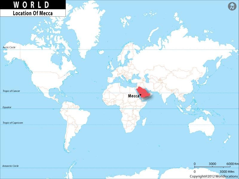 Dünya haritası Mekke