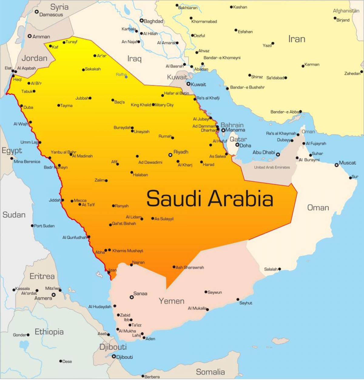 Mekke, Suudi Arabistan harita