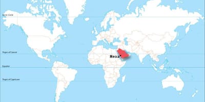 Dünya haritası Mekke 